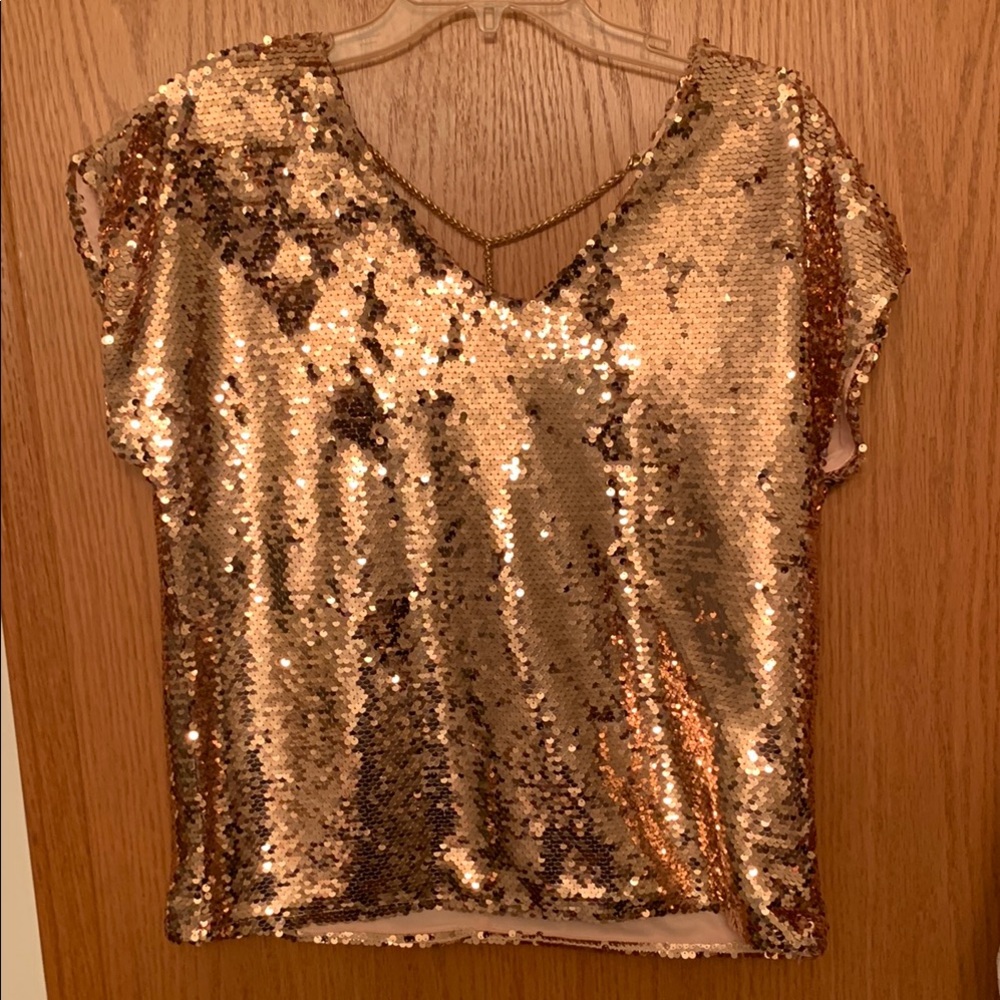 Lavish  Rose Gold Sequin Women's Top